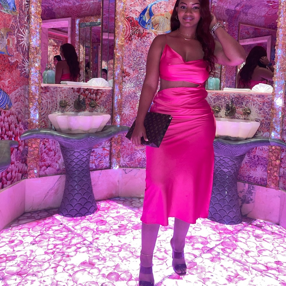 Silk pink dress